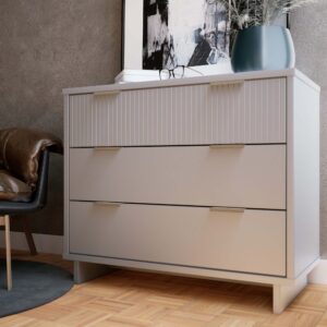 Manhattan Comfort Granville 38.18" Modern Standard Dresser with 3 Full Extension Drawers in Light Grey