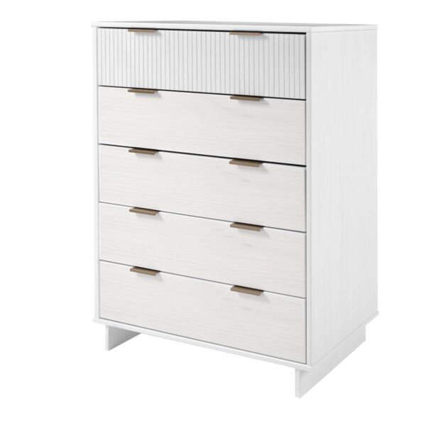 Manhattan Comfort Granville 45.27" Modern Tall Dresser with 5 Full Extension Drawers in White