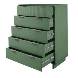 Manhattan Comfort Granville 45.27" Modern Tall Dresser with 5 Full Extension Drawers in Sage Green