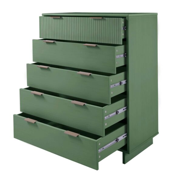 Manhattan Comfort Granville 45.27" Modern Tall Dresser with 5 Full Extension Drawers in Sage Green