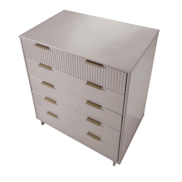 Manhattan Comfort Granville 45.27" Modern Tall Dresser with 5 Full Extension Drawers in Light Grey