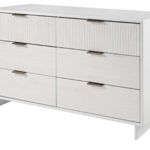 Manhattan Comfort Granville 55.07" Modern Double Wide Dresser with 6 Full Extension Drawers in White