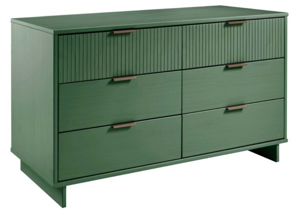 Manhattan Comfort Granville 55.07" Modern Double Wide Dresser with 6 Full Extension Drawers in Sage Green