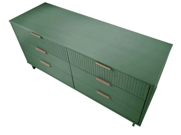 Manhattan Comfort Granville 55.07" Modern Double Wide Dresser with 6 Full Extension Drawers in Sage Green