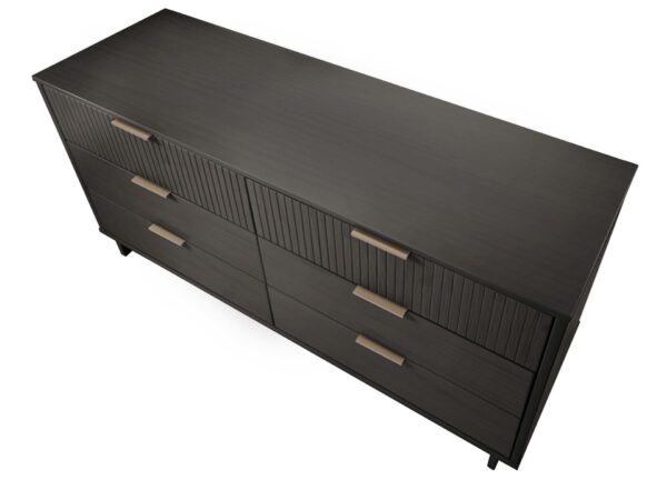 Manhattan Comfort Granville 55.07" Modern Double Wide Dresser with 6 Full Extension Drawers in Dark Grey