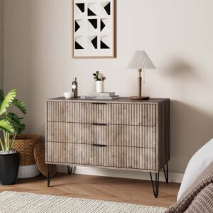 Manhattan Comfort DUMBO Modern Dresser with 3-Drawers in Grey