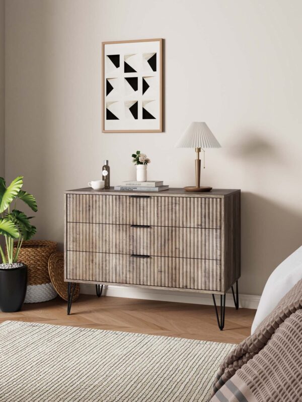 Manhattan Comfort DUMBO Modern Dresser with 3-Drawers in Grey