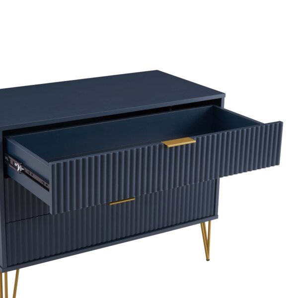 Manhattan Comfort DUMBO Modern Dresser with 3-Drawers in Midnight Blue