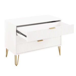 Manhattan Comfort DUMBO Modern Dresser with 3-Drawers in White