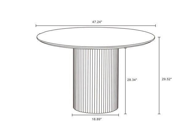 Manhattan Comfort Hathaway Modern 47.24 Solid Wood Round Dining Table in Nature