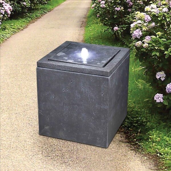 Design Toscano DW185021 15 1/2 Inch Modern Cube Bubbling Fountain