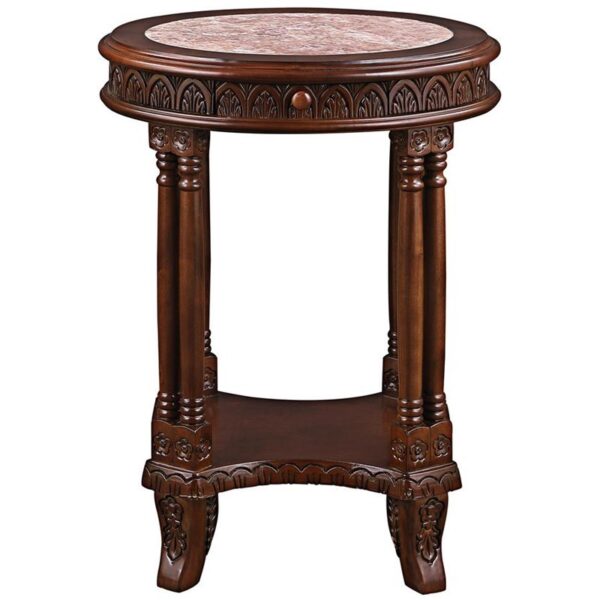 Design Toscano DY1522 20 Inch Balfour Inlaid Marble Colonnade Table