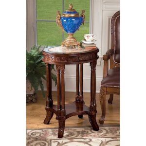 Design Toscano DY1522 20 Inch Balfour Inlaid Marble Colonnade Table