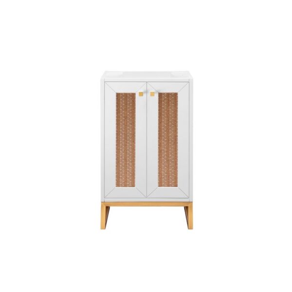 James Martin E303-V20-GW-RGD Chianti 20 Inch Single Vanity Cabinet in Glossy White and Radiant Gold