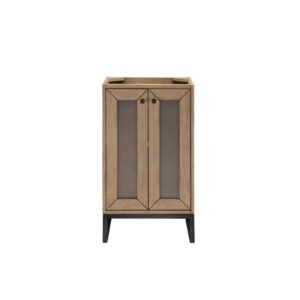 James Martin E303-V20-WW-MBK Chianti 20 Inch Single Vanity Cabinet in Whitewashed Walnut and Matte Black