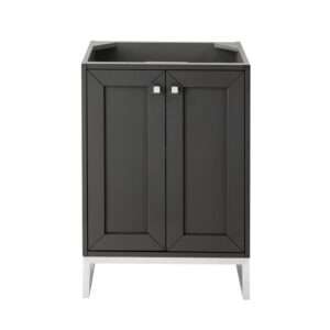 James Martin E303-V24-MG-BNK Chianti 24 Inch Single Vanity Cabinet in Mineral Grey and Brushed Nickel