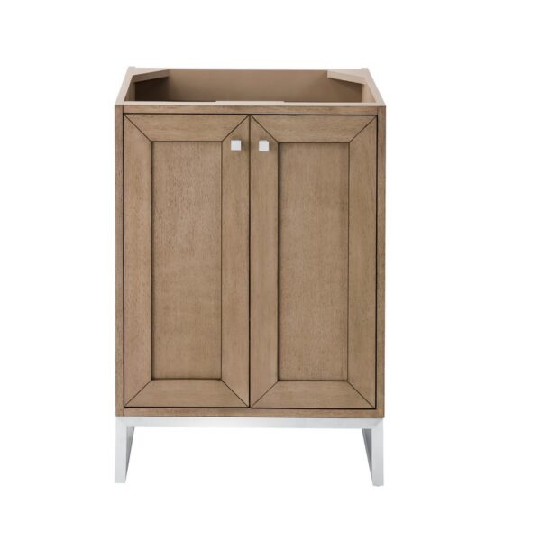 James Martin E303-V24-WW-BNK Chianti 24 Inch Single Vanity Cabinet in Whitewashed Walnut and Brushed Nickel