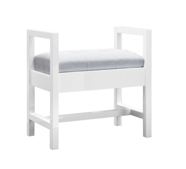 James Martin E444-BNCH-GW Addison 24.5 Inch Upholsted Bench in Glossy White