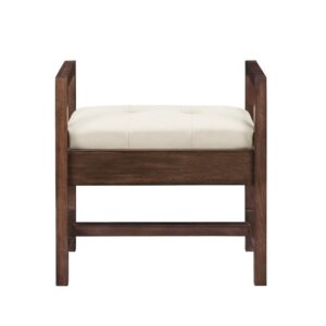 James Martin E444-BNCH-MCA Addison 24.5 Inch Upholsted Bench in Mid Century Acacia