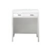 James Martin E444-CU30-GW-3AF Addison 30 Inch Free-standing Countertop Unit (Makeup Counter) in Glossy White with 3 CM Arctic Fall Solid Surface Top