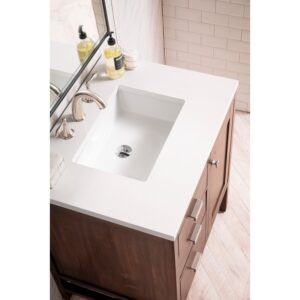 James Martin E444-V30-3WZ Addison 30 Inch Single Vanity Cabinet with 3cm White Zeus Quartz Top