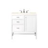 James Martin E444-V36-GW-3EMR Addison 36 Inch Single Vanity Cabinet in Glossy White with 3 CM Eternal Marfil Top