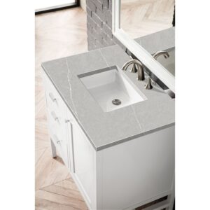 James Martin E444-V36-GW-3ESR Addison 36 Inch Single Vanity Cabinet in Glossy White with 3 CM Eternal Serena Top