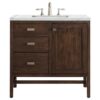 James Martin E444-V36-MCA-3ENC Addison 36 Inch Single Vanity Cabinet with Ethereal Noctis Quartz Top - Mid Century Acacia