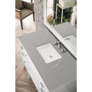 James Martin E444-V48-GW-3ESR Addison 48 Inch Single Vanity Cabinet in Glossy White with 3 CM Eternal Serena Top