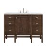 James Martin E444-V48-MCA-3AF Addison 48 Inch Single Vanity Cabinet in Mid Century Acacia with 3 cm Arctic Fall Solid Surface Countertop with Sink