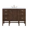 James Martin E444-V48-MCA-3CAR Addison 48 Inch Single Vanity Cabinet in Mid Century Acacia with 3 cm Carrara White Top with Sink