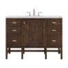 James Martin E444-V48-MCA-3ENC Addison 48 Inch Single Vanity Cabinet with Ethereal Noctis Quartz Top - Mid Century Acacia