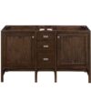 James Martin E444-V60D-MCA Addison 60 Inch Double Vanity Cabinet in Mid Century Acacia