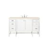 James Martin E444-V60S-GW-3EMR Addison 60 Inch Single Vanity Cabinet in Glossy White with 3 CM Eternal Marfil Top