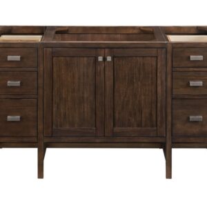 James Martin E444-V60S-MCA-3GEX Addison 60 Inch Single Vanity Cabinet in Mid Century Acacia with 3 cm Grey Expo Quartz Top with Sink