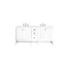 James Martin E444-V72-GW-3CAR Addison 72 Inch Double Vanity Cabinet in Glossy White with 3 CM Carrara White Top