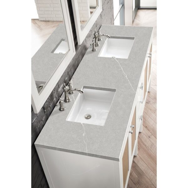 James Martin E444-V72-GW-3ESR Addison 72 Inch Double Vanity Cabinet in Glossy White with 3 CM Eternal Serena Top