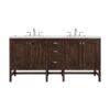 James Martin E444-V72-MCA-3ENC Addison 72 Inch Double Vanity Cabinet with Ethereal Noctis Quartz Top - Mid Century Acacia