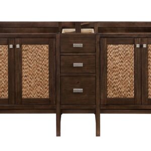 James Martin E444-V72-MCA Addison 72 Inch Double Vanity Cabinet in Mid Century Acacia