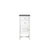 James Martin E645-B15L-GW-3GEX Athens 15 Inch Cabinet with Drawers and Door in Glossy White with 3 CM Grey Expo Quartz Top