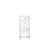 James Martin E645-B15L-GW-3WZ Athens 15 Inch Side Cabinet in Glossy White with 3cm White Zeus Quartz Top