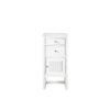 James Martin E645-B15R-GW-3EJP Athens 15 Inch Cabinet with Drawers and Door in Glossy White with 3 CM Eternal Jasmine Pearl Quartz Top