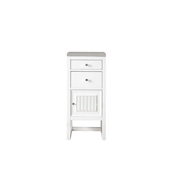 James Martin E645-B15R-GW-3ESR Athens 15 Inch Cabinet with Drawers and Door in Glossy White with 3 CM Eternal Serena Top