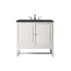 James Martin E645-V36-GW-3CSP Athens 36 Inch Single Vanity Cabinet in Glossy White with 3 CM Charcoal Soapstone Quartz Top