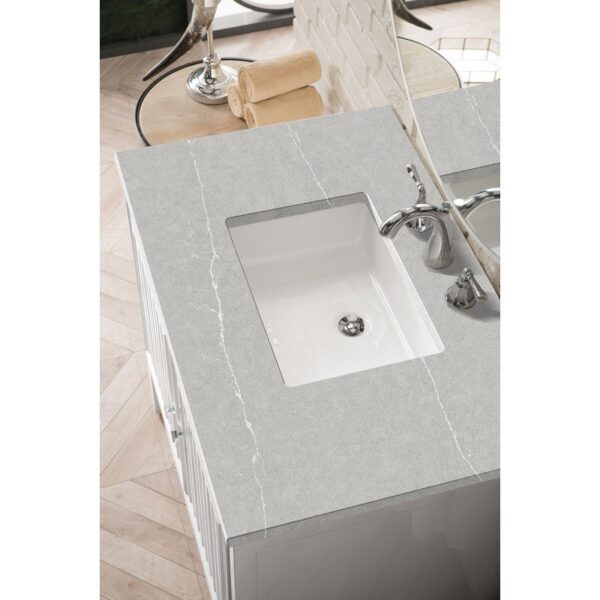 James Martin E645-V36-GW-3ESR Athens 36 Inch Single Vanity Cabinet in Glossy White with 3 CM Eternal Serena Top