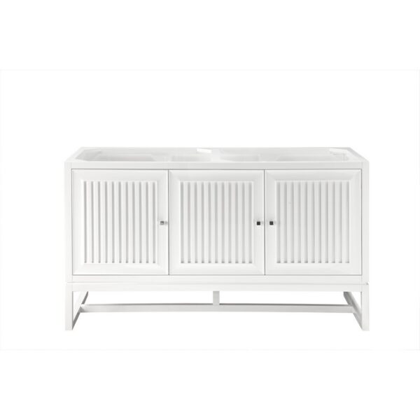 James Martin E645-V60D-GW Athens 60 Inch Double Vanity Cabinet in Glossy White