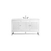 James Martin E645-V60S-GW-3AF Athens 60 Inch Single Vanity Cabinet in Glossy White with 3 CM Arctic Fall Solid Surface Countertop