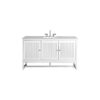 James Martin E645-V60S-GW-3EJP Athens 60 Inch Single Vanity Cabinet in Glossy White with 3 CM Eternal Jasmine Pearl Quartz Top