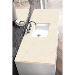 James Martin E645-V60S-GW-3EMR Athens 60 Inch Single Vanity Cabinet in Glossy White with 3 CM Eternal Marfil Top