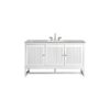 James Martin E645-V60S-GW-3ESR Athens 60 Inch Single Vanity Cabinet in Glossy White with 3 CM Eternal Serena Top